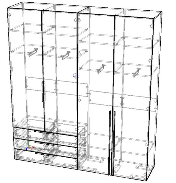 Шкаф распашной Мори-8 Черный - фото 3