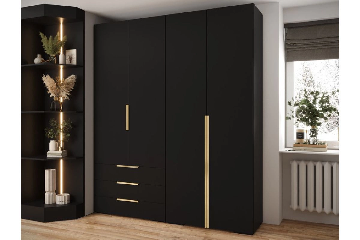 Шкаф распашной Мори-8 Черный - фото 1