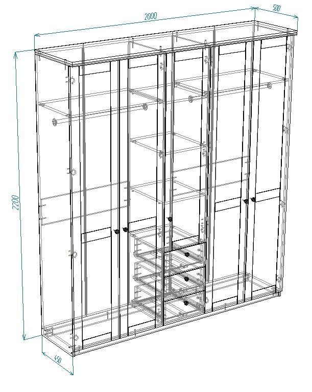Шкаф распашной София РАХ-13 МДФ Белый - фото 3