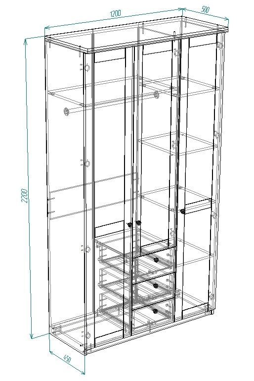 Шкаф распашной София РАХ-19 МДФ Кашемир - фото 3
