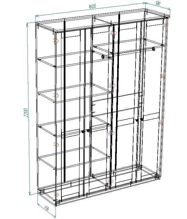 Шкаф распашной София РАХ-3 МДФ Кашемир - фото 3