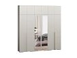 Шкаф распашной Солфорд 6 с антресолью с зеркалами Кашемир