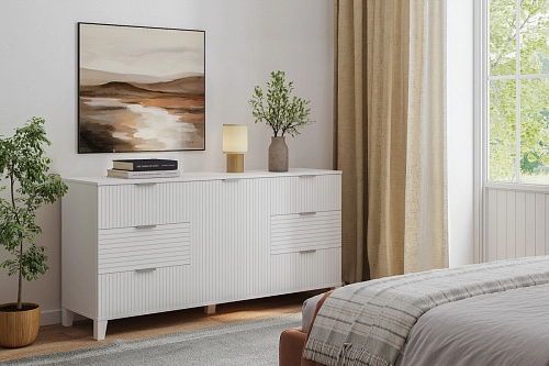 Комод Марвин 33 фрезеровка 8 Белый - фото 1