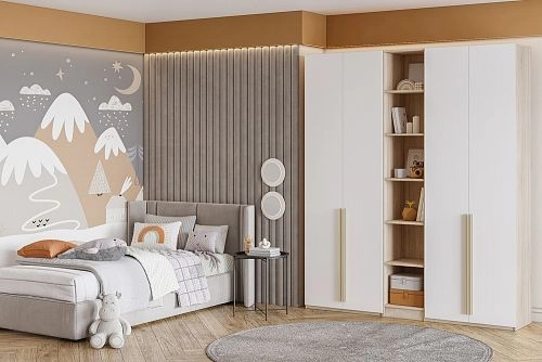 Шкаф распашной Хейсон-17 Белый Дуб Сонома - фото 1