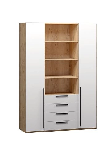 Шкаф распашной Хейсон-6 Белый Дуб Золотистый - фото 3