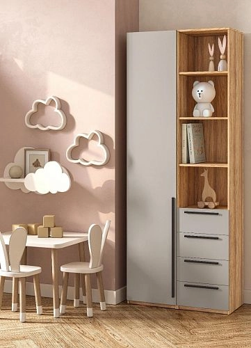 Шкаф распашной Хейсон-26 Кашемир Блэквуд Ячменный - фото 2