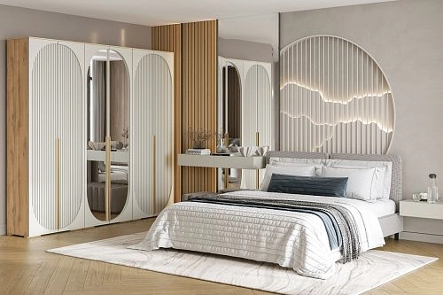 Шкаф распашной Брей-3.1 Кашемир/Дуб Золотистый - фото 1