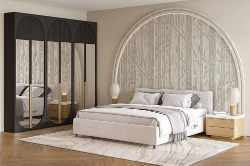 Шкаф распашной Брей-3.2 с антресолью Чёрный - фото 1