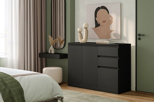 Комод Стефани Мальм-22 Черный - фото 1