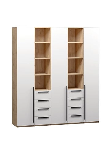 Шкаф распашной Хейсон-15 Белый Дуб Золотистый - фото 3