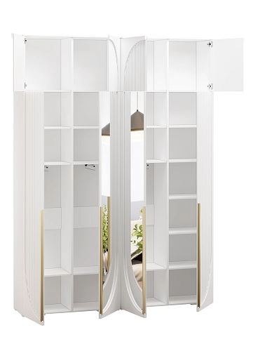 Шкаф распашной Брей-2.1 с антресолью Белый - фото 3