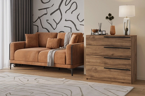 Комод Лорена Пакс-4 Дуб Табачный - фото 1