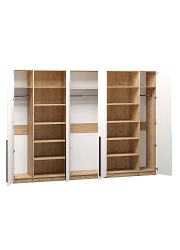 Шкаф распашной Хейсон-3 Белый Дуб Золотистый - фото 4