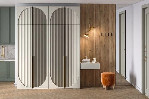 Шкаф распашной Брей-2 с антресолью Кашемир - фото 1