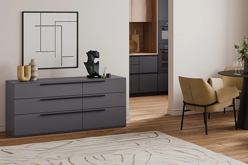 Комод Лорена Пакс-3 Графит - фото 1