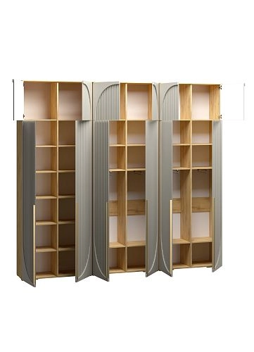 Шкаф распашной Брей-3 с антресолью Кашемир/Дуб Золотистый - фото 3