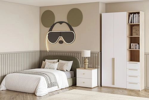 Шкаф распашной Хейсон-22 Белый Дуб Сонома - фото 1