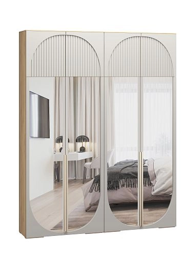 Шкаф распашной Брей-2.2 Кашемир/Дуб Золотистый - фото 4