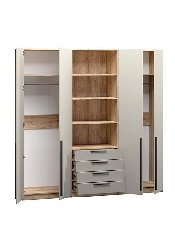 Шкаф распашной Хейсон-9 Кашемир Блэквуд Ячменный - фото 4