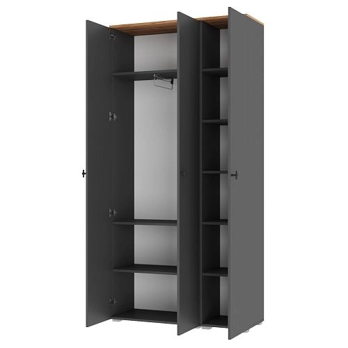 Шкаф распашной Квели 3 Графит - фото 2