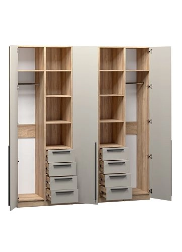 Шкаф распашной Хейсон-15 Кашемир Блэквуд Ячменный - фото 4