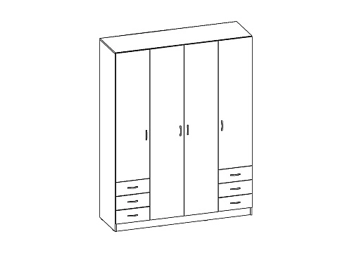 Шкаф распашной Рио-4.4 - фото 3