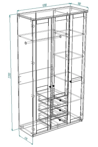 Шкаф распашной София РАХ-19 МДФ Кашемир - фото 3
