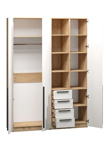 Шкаф распашной Хейсон-20 Белый Дуб Золотистый - фото 4