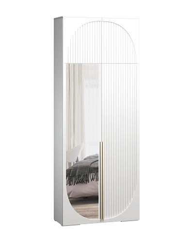 Шкаф распашной Брей-1.1 с антресолью Белый - фото 2