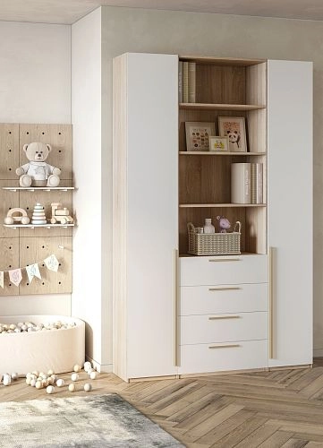 Шкаф распашной Хейсон-6 Белый Дуб Сонома - фото 2