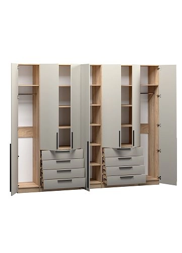 Шкаф распашной Хейсон-2 Кашемир Блэквуд Ячменный - фото 4